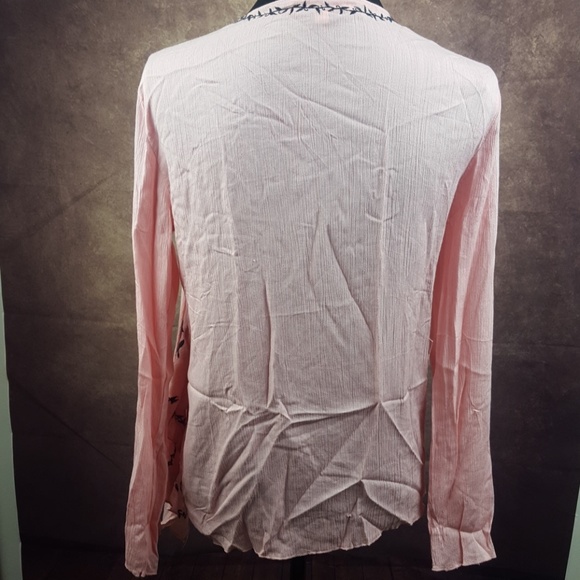 Love Tree Pink Wrap Top - Size S - Picture 3 of 3